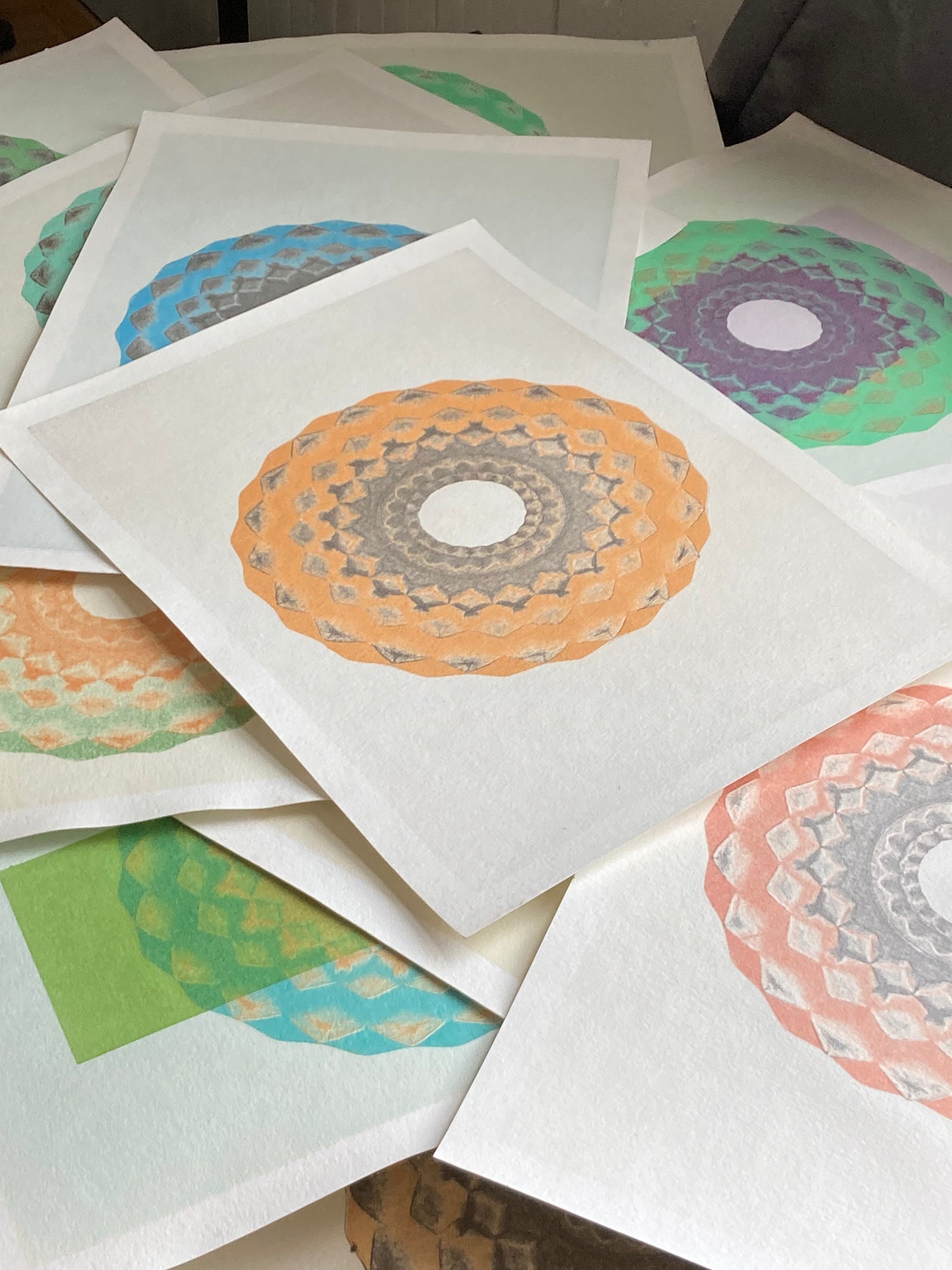  Desert Bauhaus VII mandala wall art displayed in a sunny room with minimalist decor.