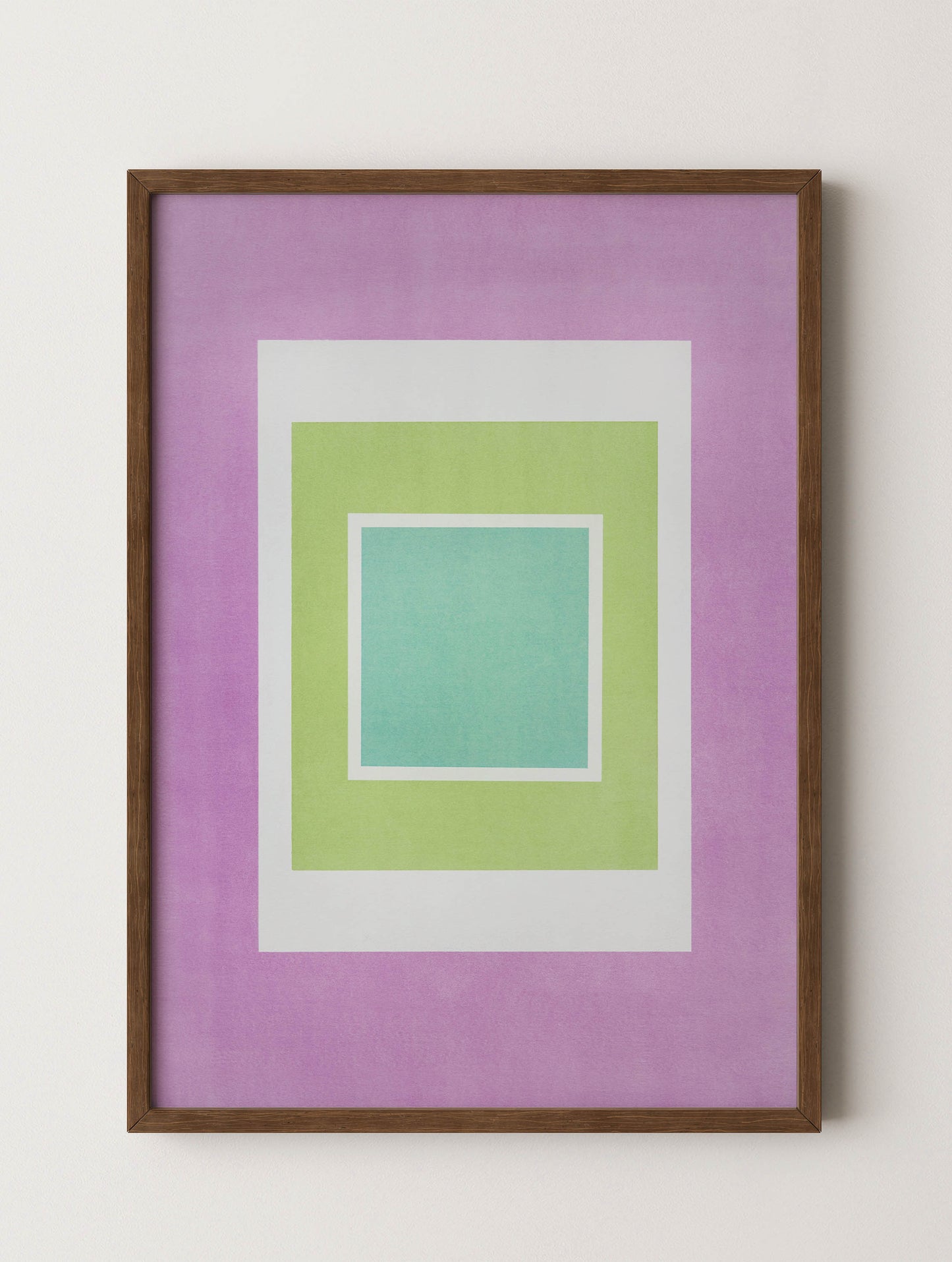 Handmade geometric abstract print from the Tropical Bauhaus series by Maxwell Marshall. Created using the gum dichromate process, this colorful artwork reimagines Color Field painting through light and pigment — a modern piece that adds calm, balanced energy to contemporary decor.